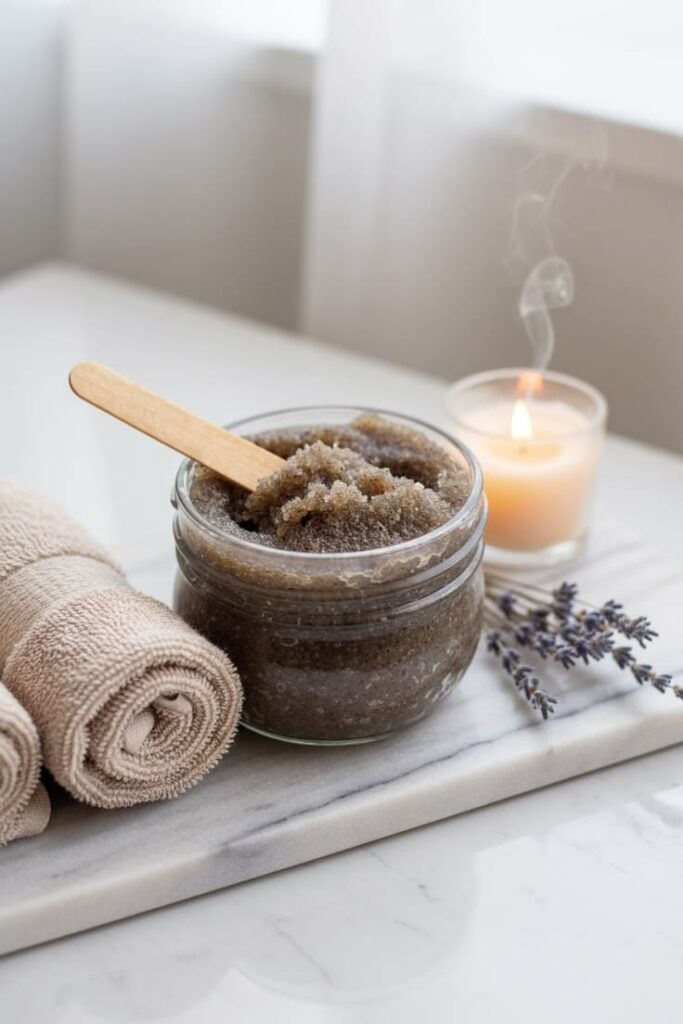 Natural sugar scrub for exfoliating dry chapped lips